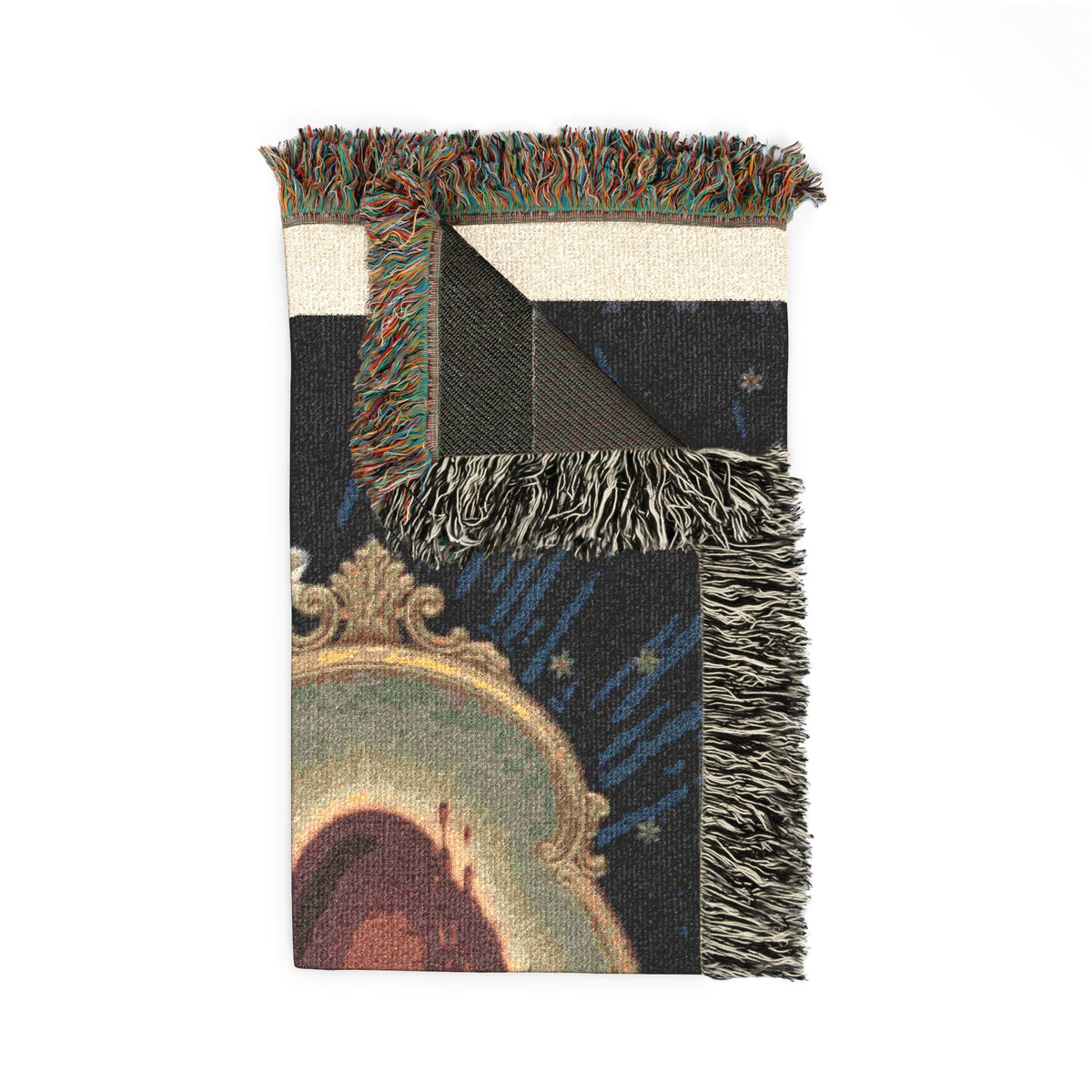 Religious Icon Woven Blanket — Sacred Heart & Madonna Tapestry Throw