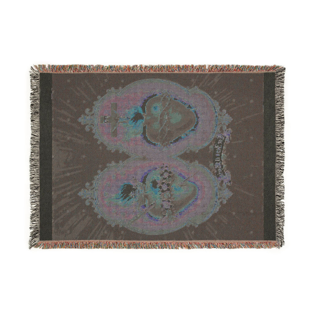 Religious Icon Woven Blanket — Sacred Heart & Madonna Tapestry Throw