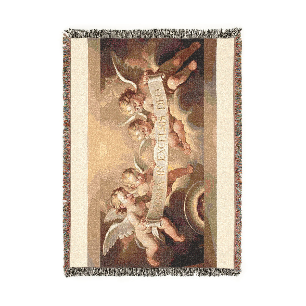Angelic Cherubs Woven Blanket – Classic Baroque Tapestry Throw
