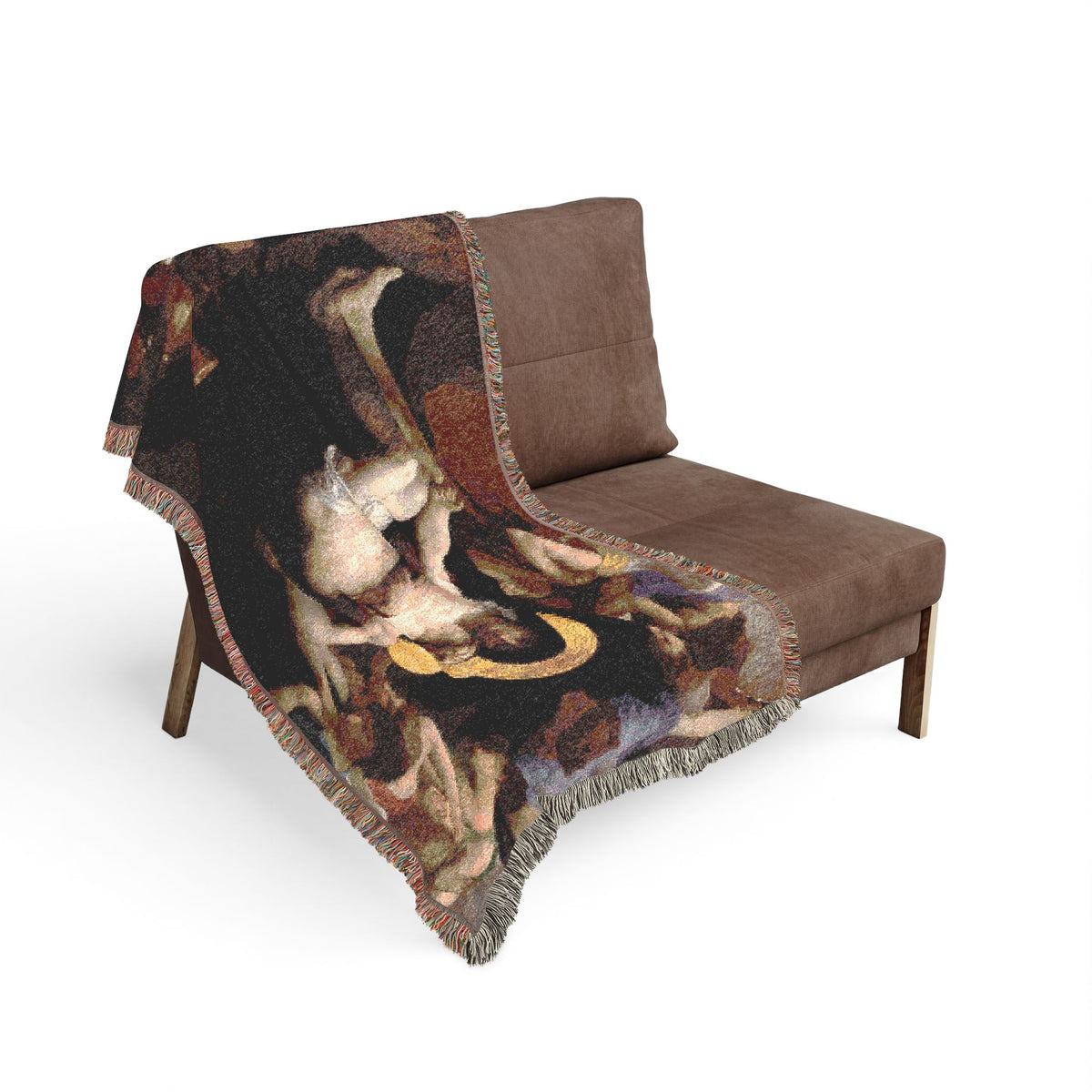 Vintage Woven Blanket — Our Lady of Sorrows Tapestry Throw