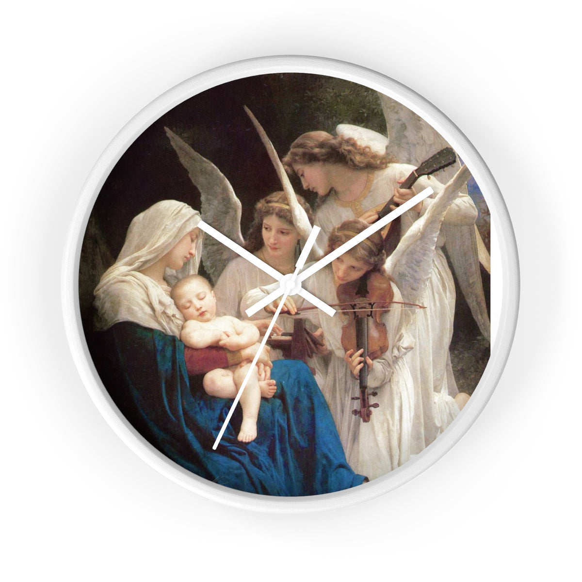 Religious Blessed Virgin Mary with Angels Wall Clock – Holy Family and Angels