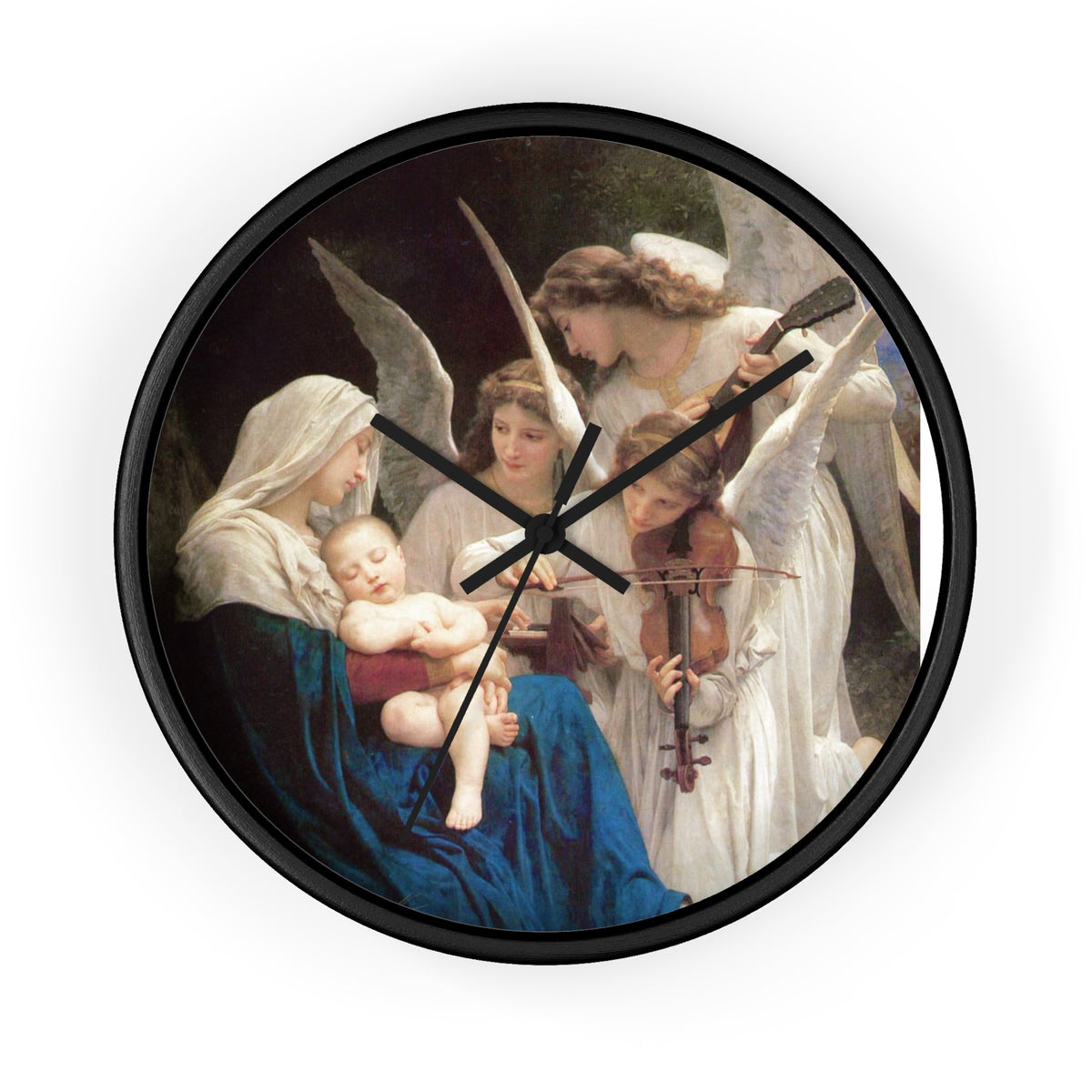 Religious Blessed Virgin Mary with Angels Wall Clock – Holy Family and Angels