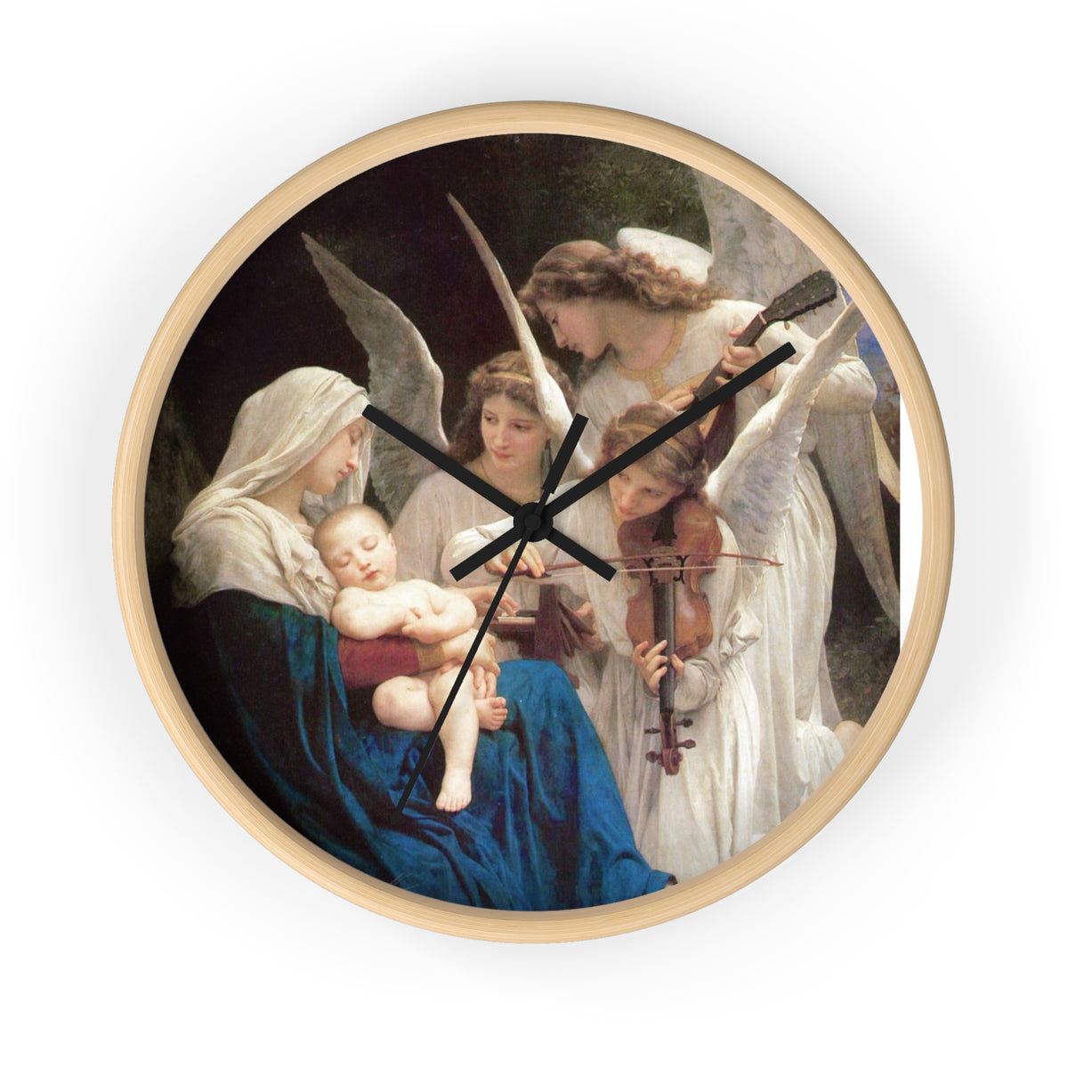 Religious Blessed Virgin Mary with Angels Wall Clock – Holy Family and Angels