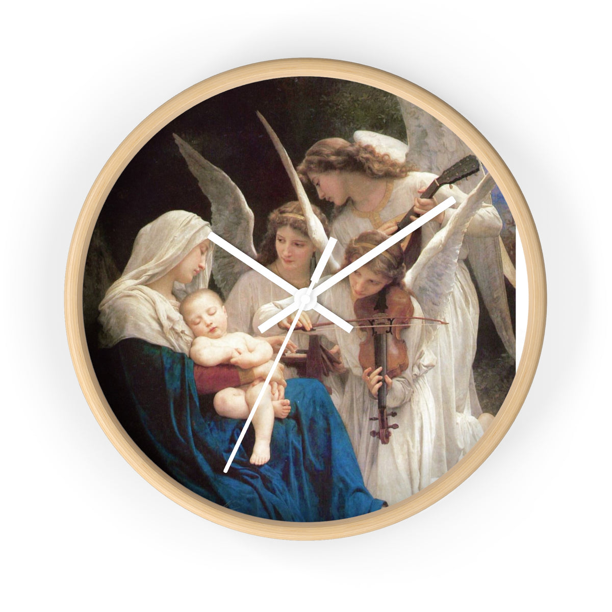 Religious Blessed Virgin Mary with Angels Wall Clock – Holy Family and Angels