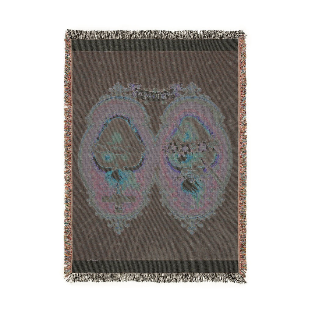 Religious Icon Woven Blanket — Sacred Heart & Madonna Tapestry Throw