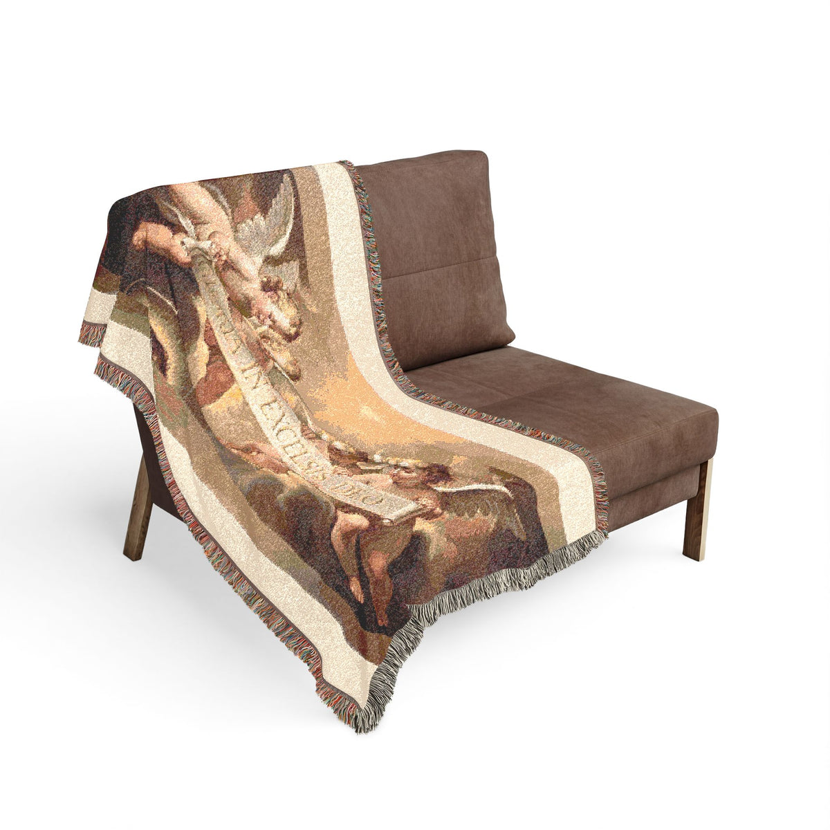 Angelic Cherubs Woven Blanket – Classic Baroque Tapestry Throw
