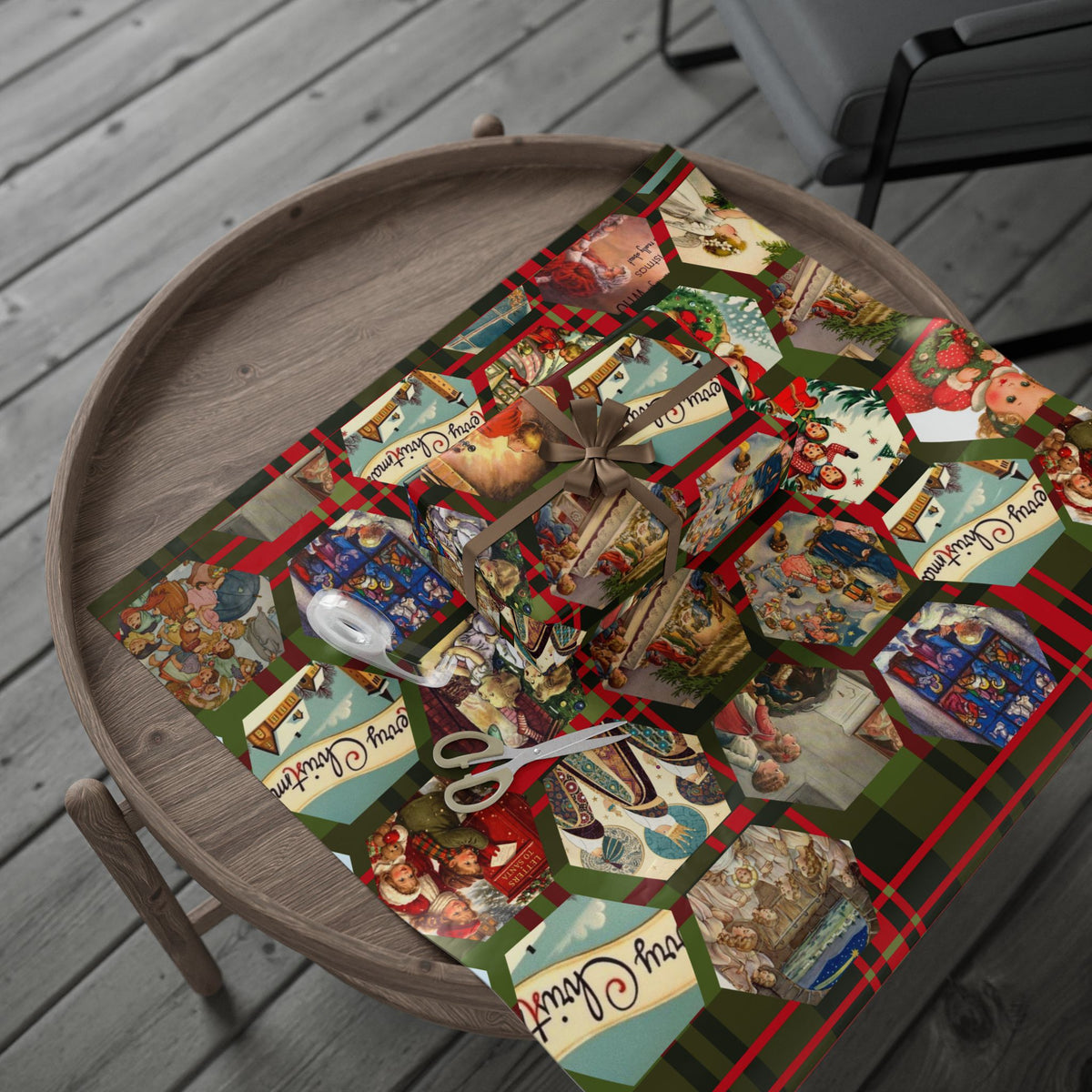 Classic Christmas Hexagon Wrapping Papers