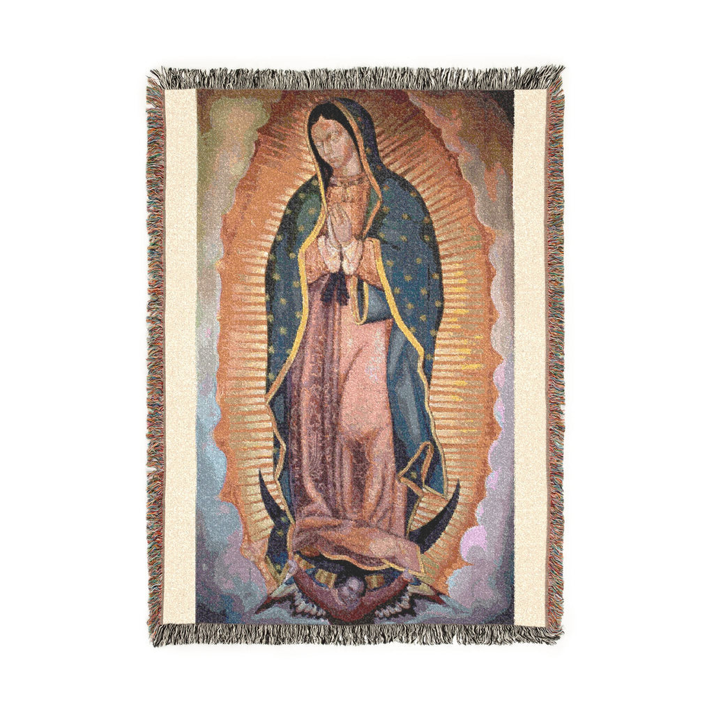 Our Lady of Guadalupe Woven Throw Blanket – Religious Decorative Prayer Blanket
