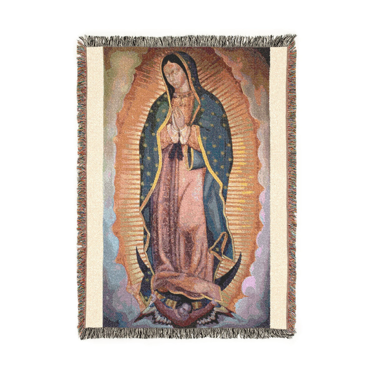 Our Lady of Guadalupe Woven Throw Blanket – Religious Decorative Prayer Blanket