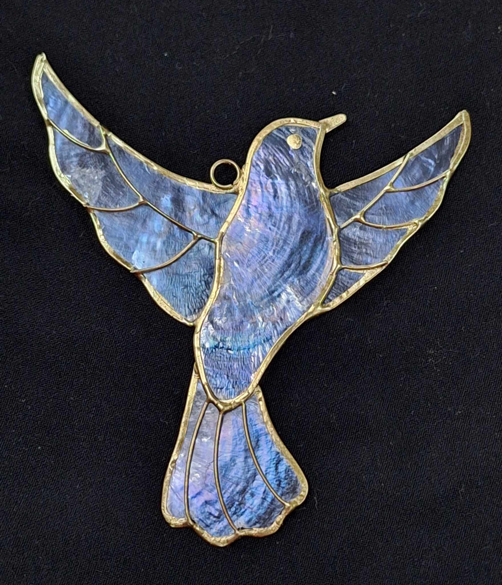 Capiz Dove Ornament — Handmade Natural Shell Décor