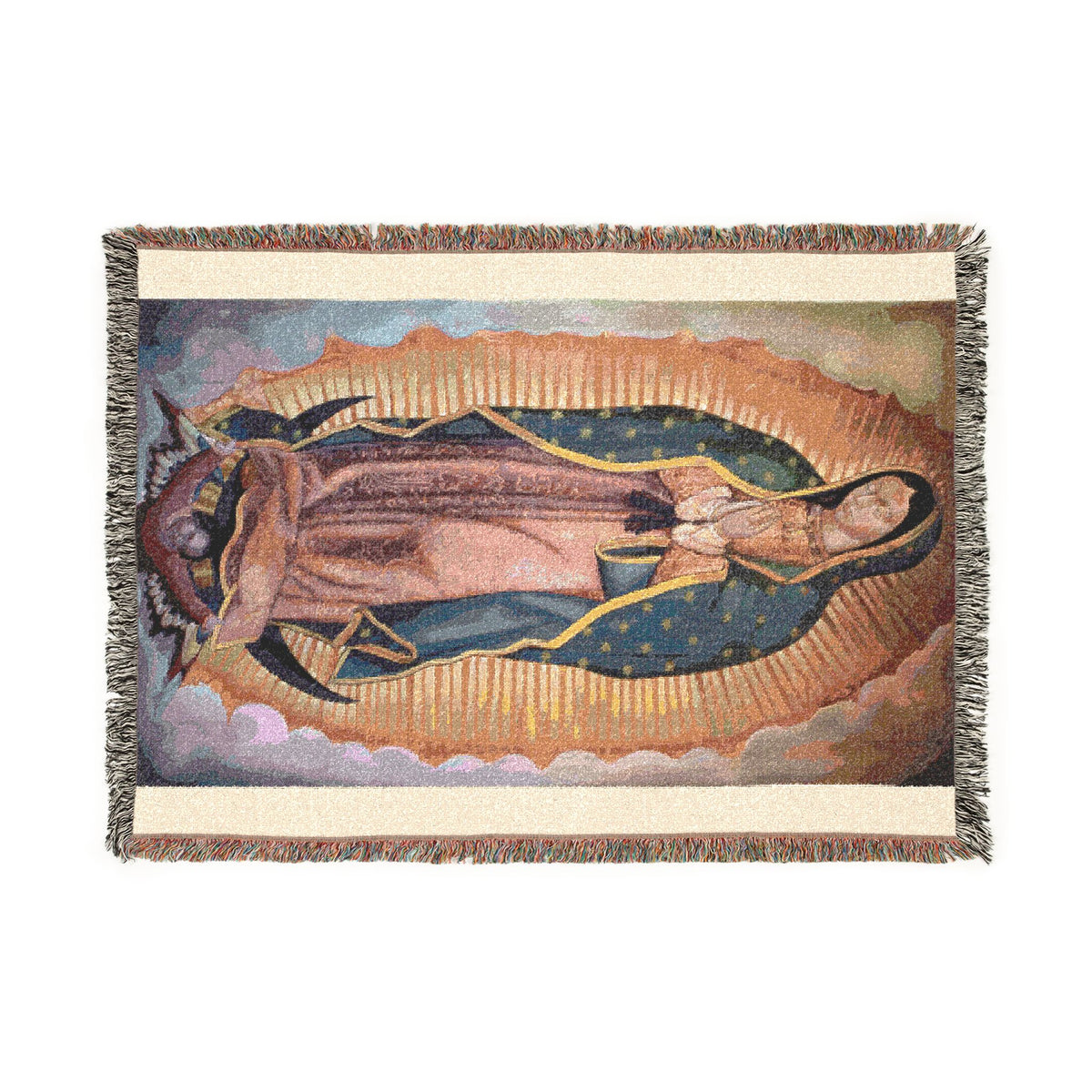 Our Lady of Guadalupe Woven Throw Blanket – Religious Decorative Prayer Blanket