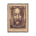 Religious Icon Woven Blanket — Holy Face of Jesus Christ Tapestry Throw
