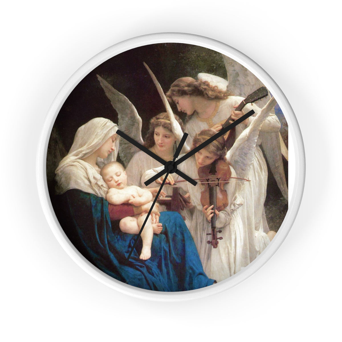 Religious Blessed Virgin Mary with Angels Wall Clock – Holy Family and Angels