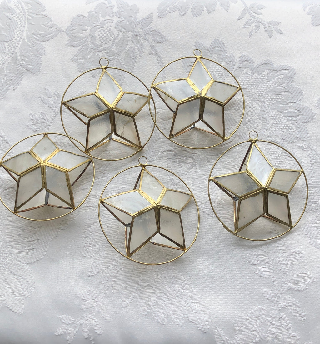 Capiz Shell Star Ornament — Handmade Natural Shell Décor